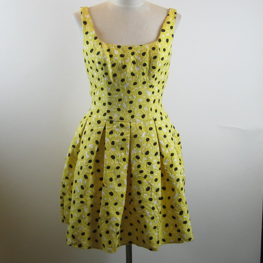 Unique Vintage Fit & Flare Polka Dot Dress L NWT